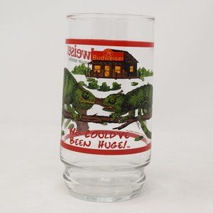 Vintage Budweiser We Could Have Been Huge Glass 16 oz Chameleon Lizard 1998 Bee